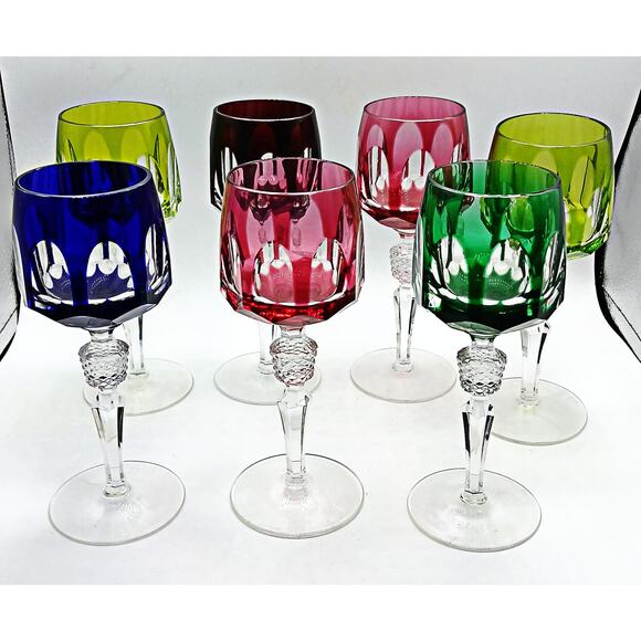 Nachtmann Crystal Antika Rainbow Wine Glasses - Picture 1 of 6